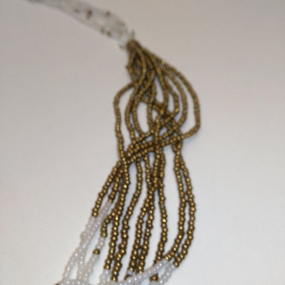 Bronze & white necklace - Picture 5 of 6